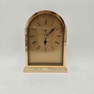 Howard Miller Brass Finish Mantle Desk Battery Quartz Clock Japan Parts Only